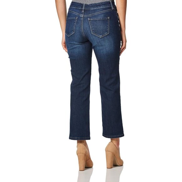 Womens Petite 5 Pocket Jeans Cotton Stretch Straight Leg Zipper Waist - Picture 6 of 6